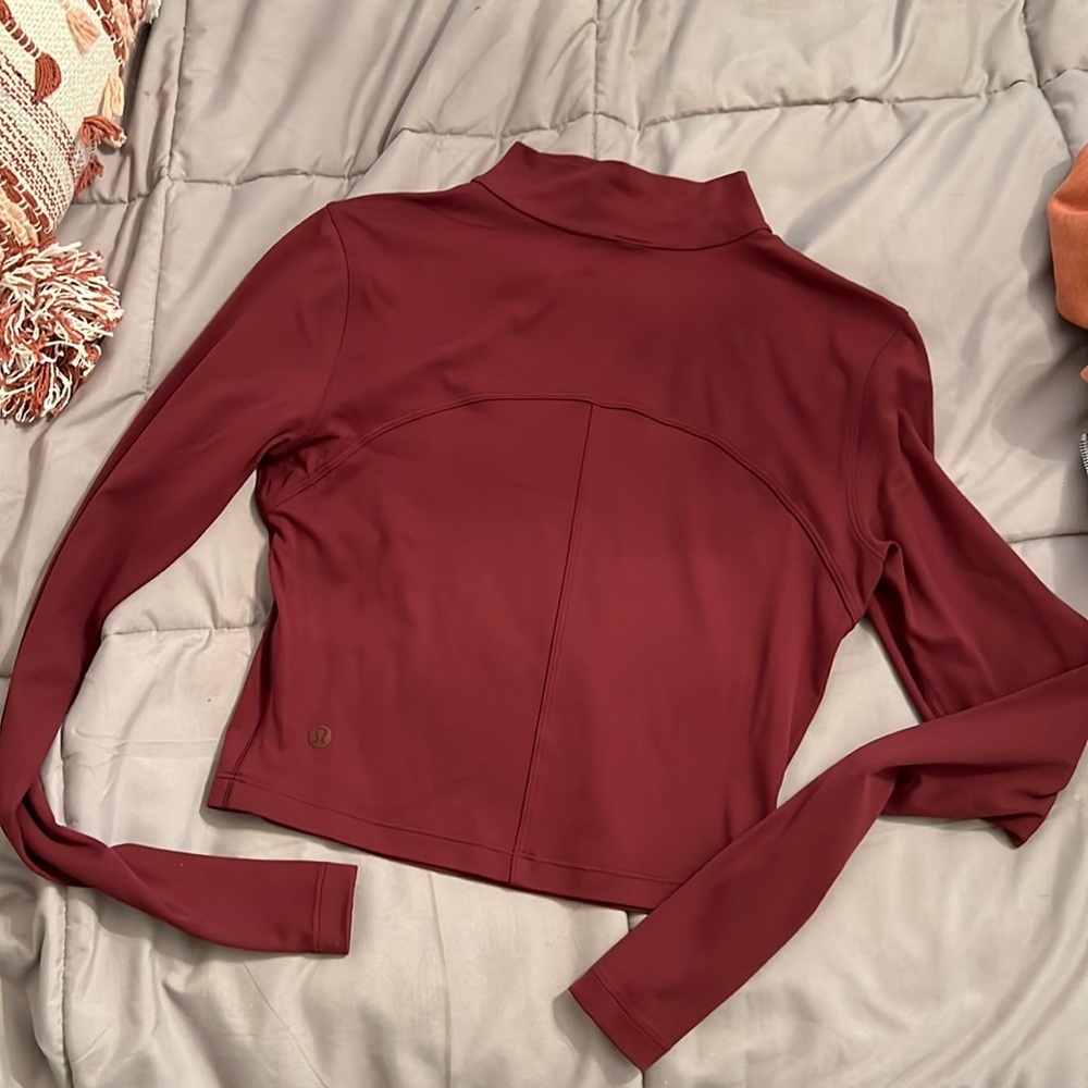 lululemon athletica Long Sleeve Crop Top - Deep Burgundy